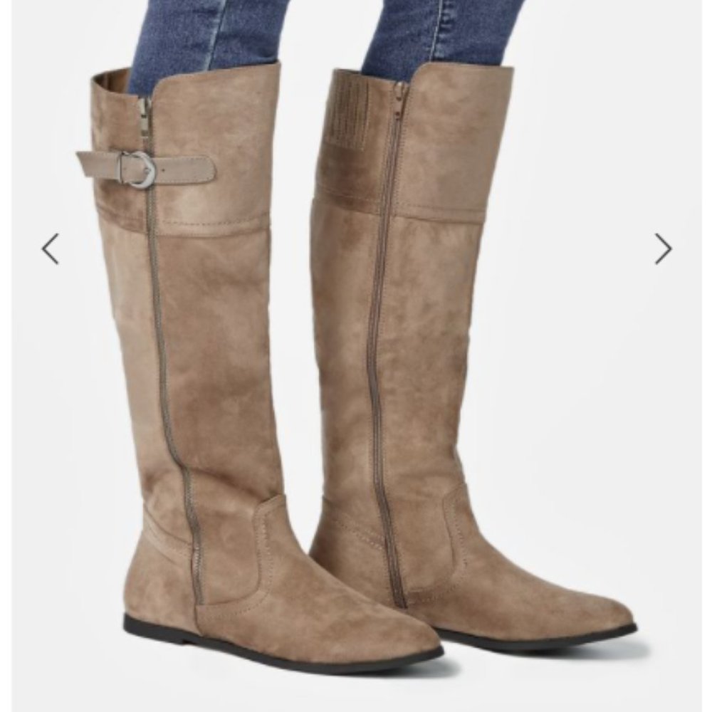 Light Brown Faux Suede Boots
